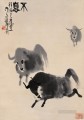 Wu zuoren corriendo ganado tinta china antigua